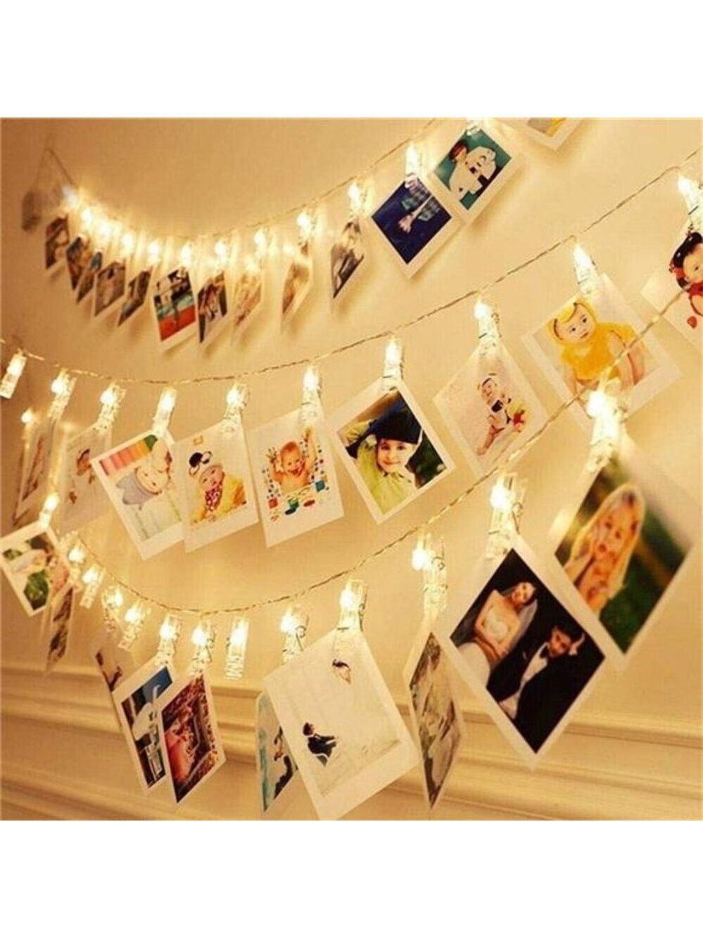 LED photo clip string lights battery operated fairy lights hanging pictures deco